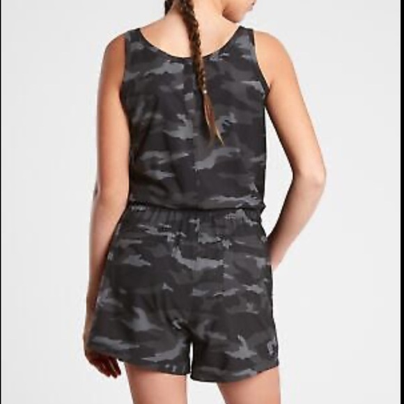 Athleta Girl On The Go Camo Print Athletic Romper - Picture 2 of 12